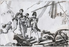 Battle Of Trafalgar, Death Of Admiral NELSON, Rare Original Engraving