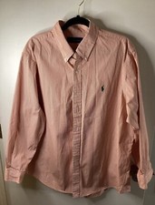 Ralph Lauren Orange Striped Long Sleeve Mens Button Down Dress Shirt Size XXL