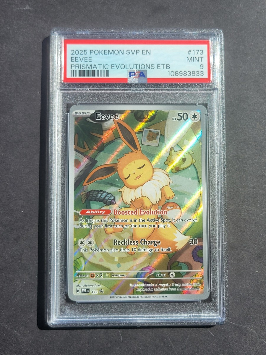 PSA 9 EEVEE 173 PROMO - PRISMATIC EVOLUTIONS ETB BLACK STAR PROMO