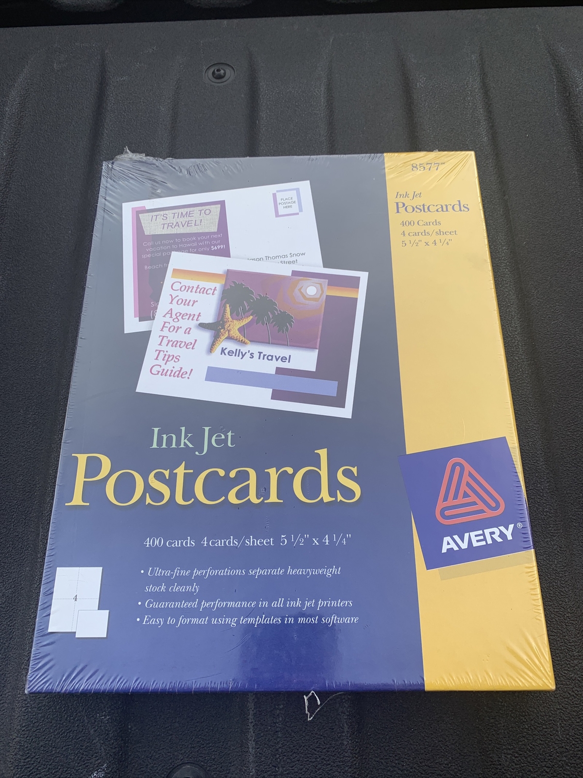 Avery 8577 InkJet Postcards 400 5 1/2" x 4 1/4" 4 cards/sheet opened
