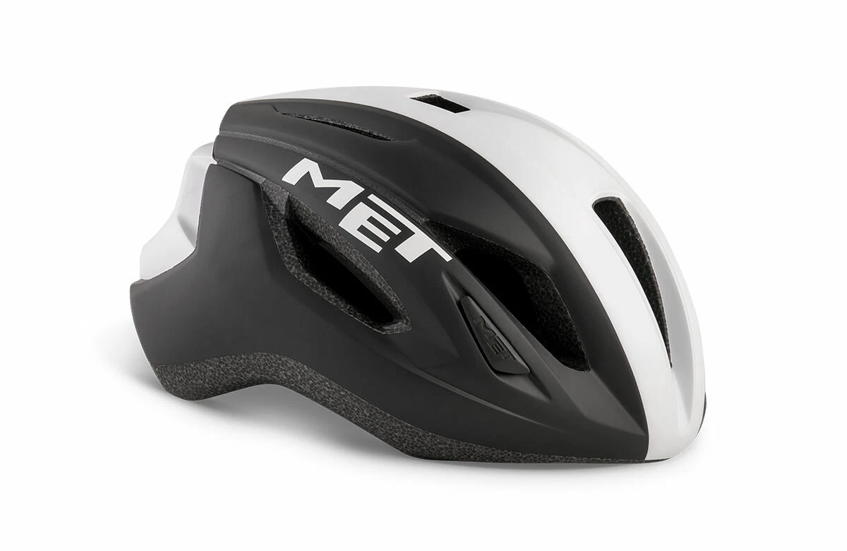 MET Strale Road Cycling Helmet Black White Panel