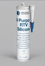 Foam Sealant Technologies All Purpose RTV Silicone - 10.1oz White, Black 12 Pack