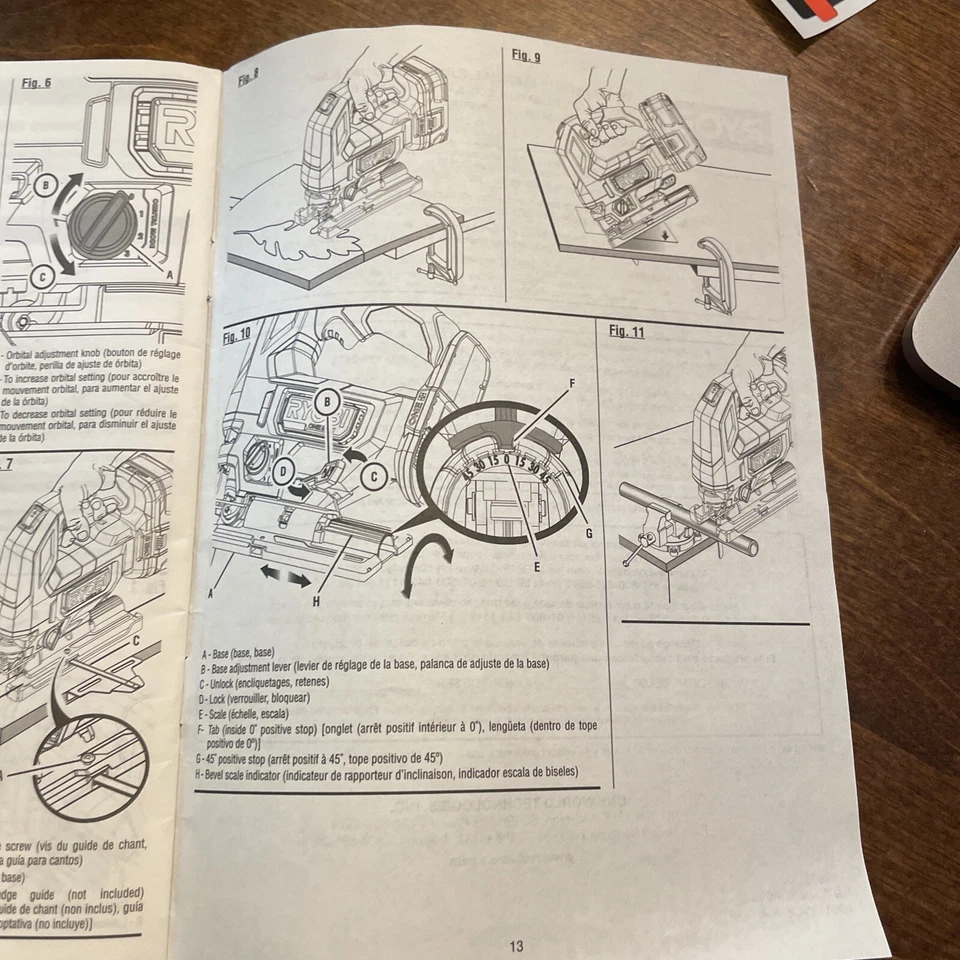 Ryobi Brushless Jig Saw Operator's User Manual PBLJS01 Instructions Only - Image 4 of 4
