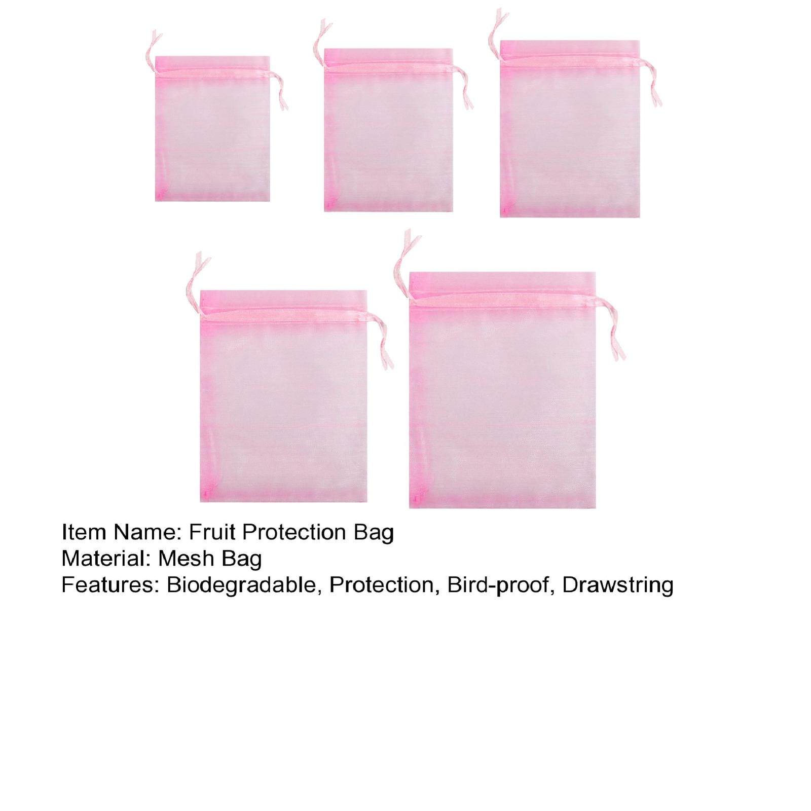 100pcs Fruit Protection Bags Drawstring Design Fruit Tree Net Bag for