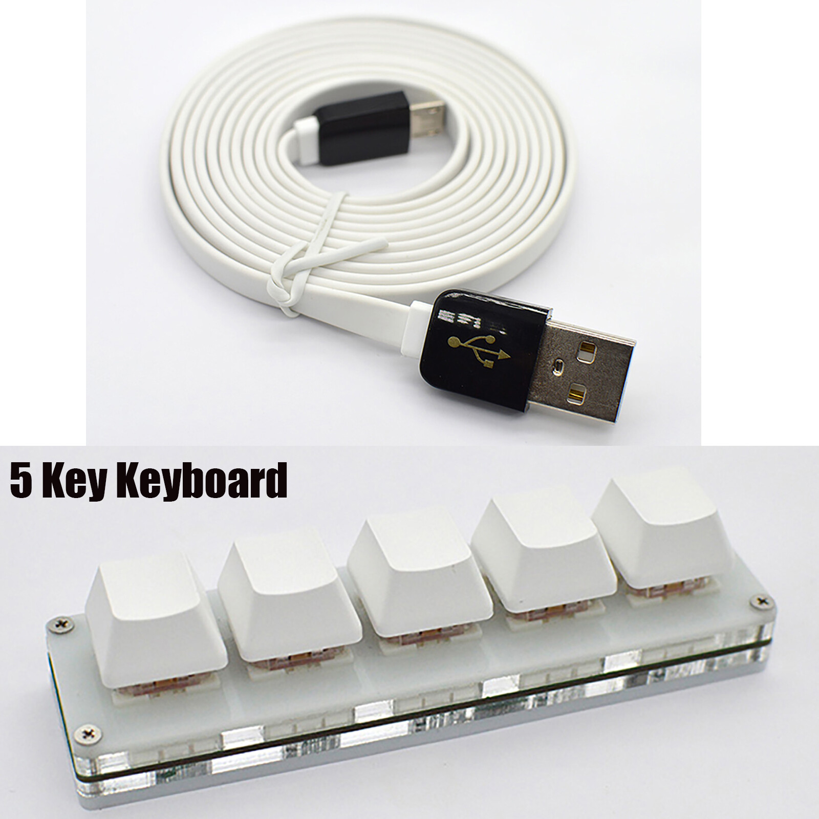 5 Key Mechanical Gaming Keyboard with Macro Keypad and Data Cable for Enhanced Performance and Customization-image