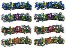 Set of 8 JCGY Med Size Barrettes Flower/Butterfly Sparkly Crystals  YY86900-2-8