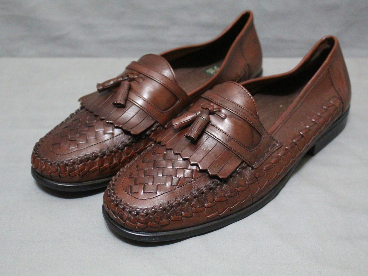 NUNN BUSH Sz 10.5M Brown Leather Loafers Weave with Tassels Nunn Bush Men main image 4