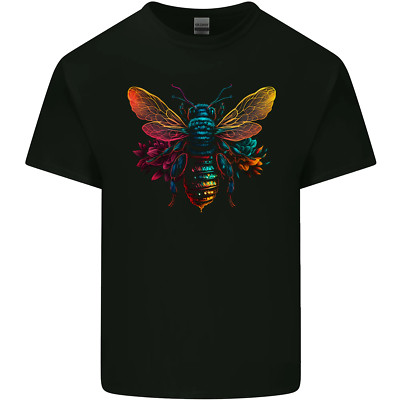 A Retrowave Biene Herren Baumwolle T-Shirt