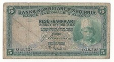 5 FRANCHI ORO REGNO D'ITALIA . BANCA NAZIONALE D'ALBANIA  1926