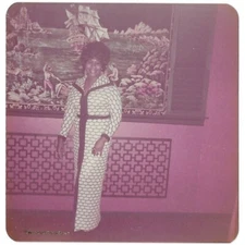 Vintage Photo Beautiful African American Woman Waterbury Conn CT 1972 Afro Gown