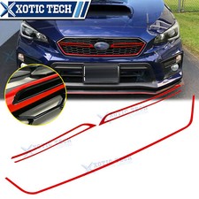 3x Red Front Grille Pinstripe Pre-cut Decal Sticker For Subaru Wrx Sti 2018-2020