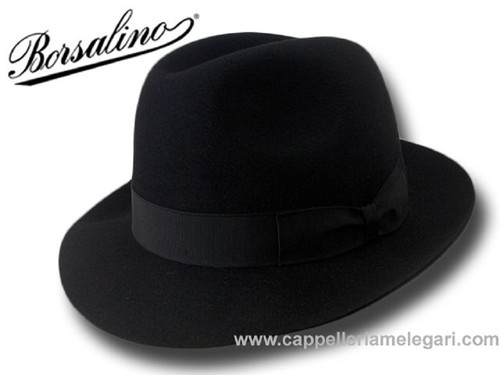 Borsalino Cappello Fedora Marengo ala 5,5 cm nero | eBay
