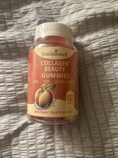 SustainWell Collagen Beauty Gummies 60 Count Hair Skin Glow Support Exp 08/2027