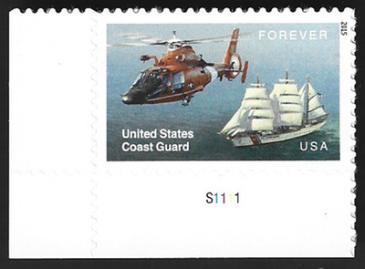 Sc#5008 49c United States Coast Guard 2015 MNHOG S/A Forever with LL plate #)