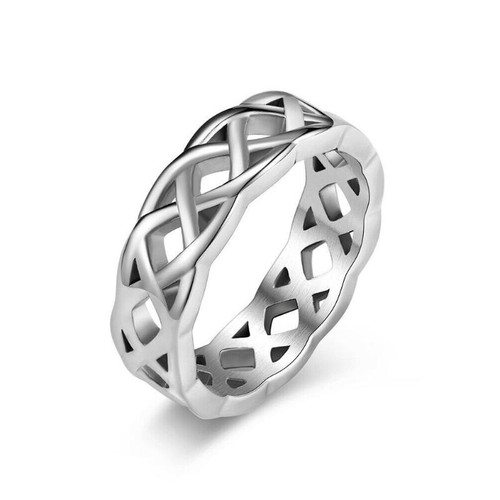 7mm Irish For Men Women Band Ring Celtic Knot Rings Stainless Steel Gold Plated - Picture 6 of 16