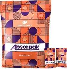 Absorpak Desiccant Packs for Storage - Silica Gel Packets Moisture Control - 200