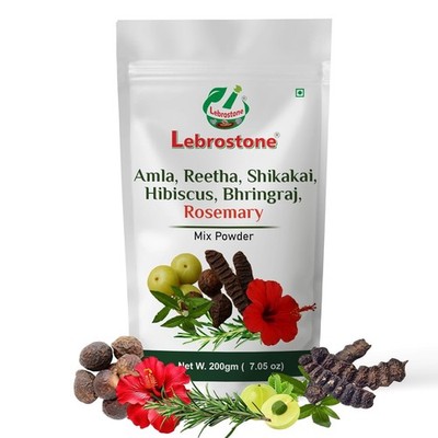 Lebrostone Amla, Reetha, Shikakai, Rosemary & Hibiscus Dry Shampoo Powder - 200g