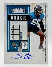 2020 Contenders Cracked Ice #256 Shaquille Quarterman RC Auto 13/22 Jaguars
