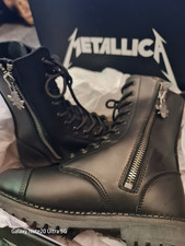 Metallica Herren Kampf-Stiefel Leder Schwarz ...