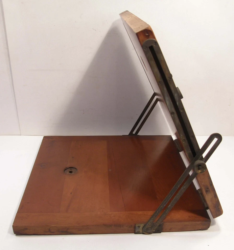 VINTAGE FOLMER SCHWING SUPORTE DOBRÁVEL MADEIRA PLATAFORMA INCLINÁVEL CABEÇA GRANDE FORMATO - Imagem 4 de 4