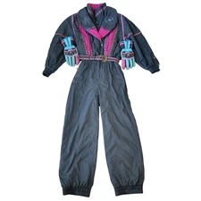 Vintage HEAD Women Belted Aztec Ski Snowsuit Size Small 4/6