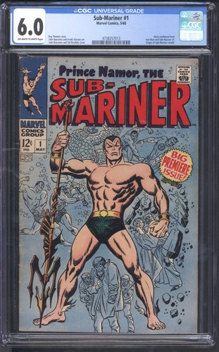 Sub-Mariner #1 (1968) CGC 6.0 -- O/w to White p;Origin of the Sub-Mariner retold