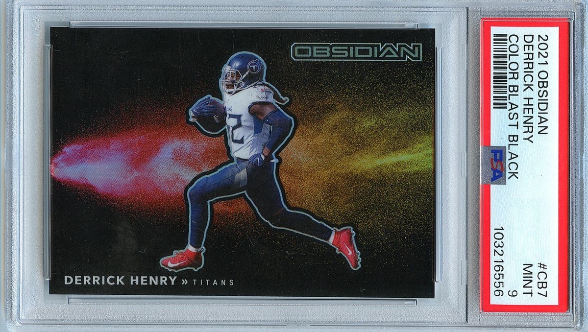 Derrick Henry 2021 Obsidian Black Color Blast SSP CASE HIT Titans