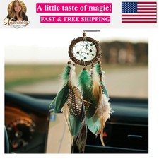 Mini Dream Catcher for Car Rear View Mirror Accessories - Handmade Small Gree...