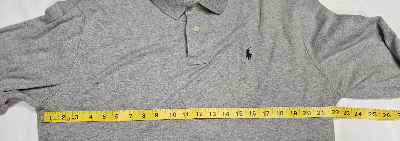 Vintage Polo Ralph Lauren Long Sleeve Polo Shirt Grey Cotton Men's Size L thumbnail 6