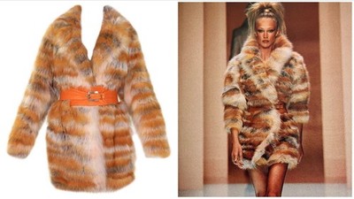 F/W 2001-2002 Vintage Gianni Versace Couture Red fox fur Coat with