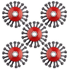 Wire Wheel for 4 1/2 Angle Grinder, 5 Pack 4.5 Inch Twist Knotted Wire Brush for
