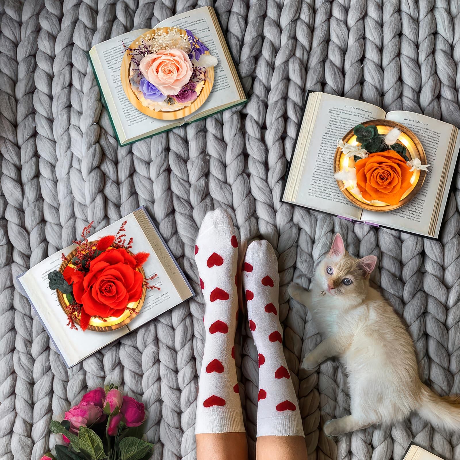 Flowers, Roses Gift - Fresh Flowers Bouquet  Preserved Roses, Rose Arrangemen...