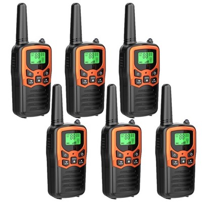 6PACK Long Range 100 mile Walkie Talkie Two Way Radio Charge Headset Waterproof