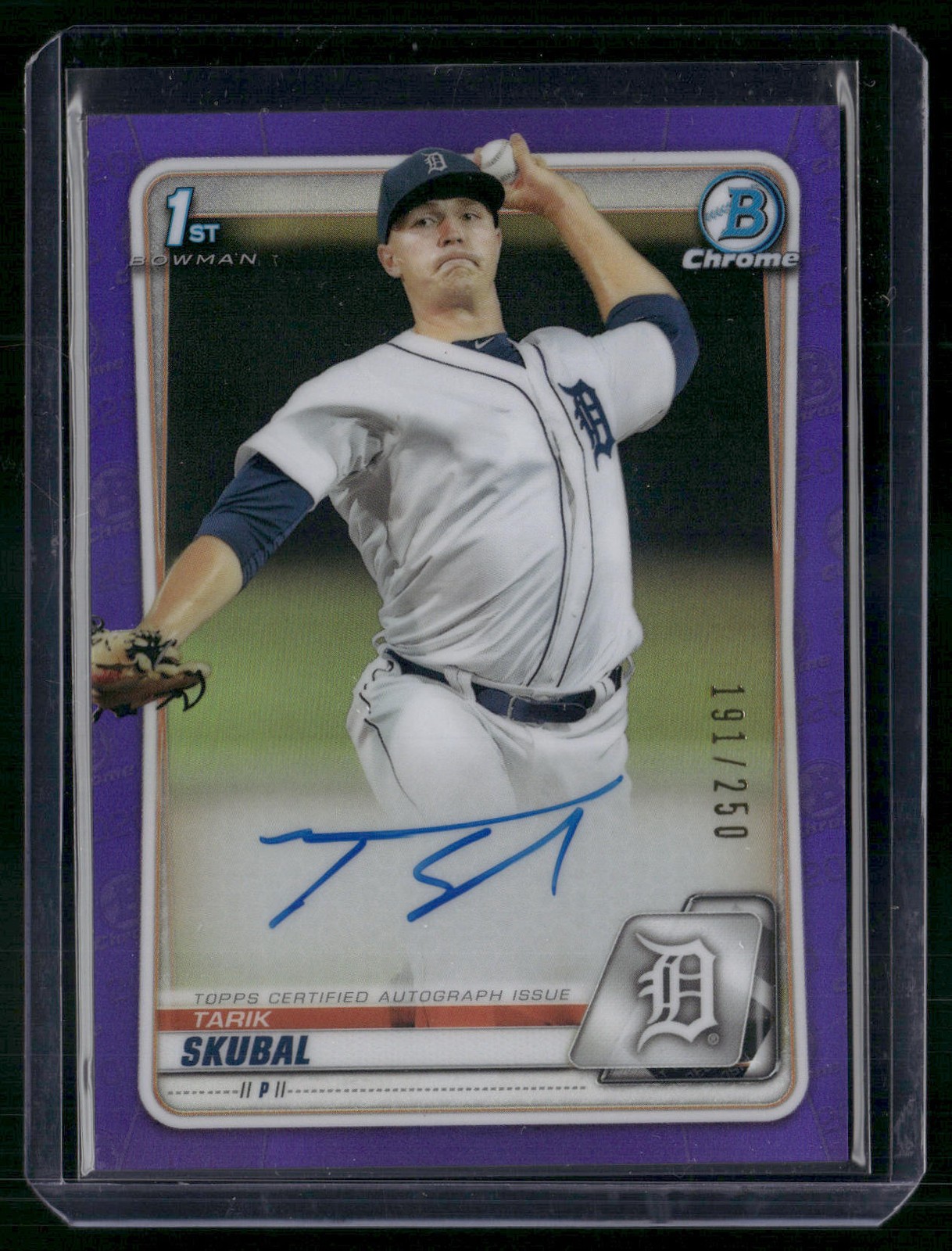 2020 Bowman Chrome Tarik Skubal Prospect Auto Purple Refractor /250