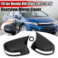 2X Kleben Spiegelkappen Gehäuse Carbon Optik ABS Für Honda Civic 9th 2012–2015