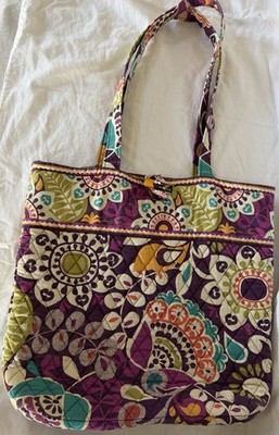 Handbag Vera Bradley Shoulder Tote in ''Plum Crazy'' Pattern Toggle Closure
