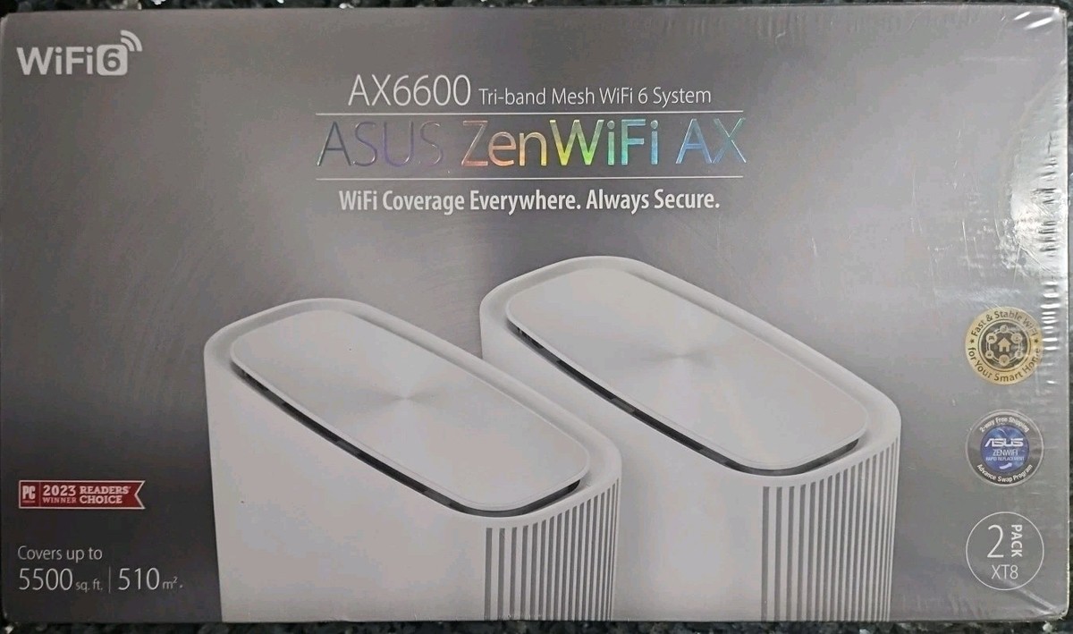 ASUS ZenWiFi XT8 Tri-Band Mesh Wi-Fi 6 System - White (Set of 2