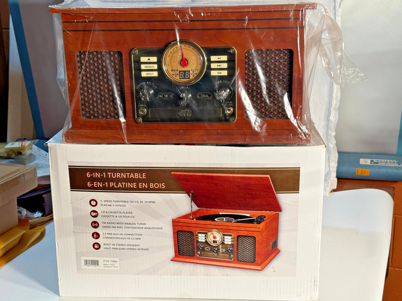 Victrola VTA-200B 6-in-1 Nostalgic Bluetooth Record Player FACTORY SEALED BROWN