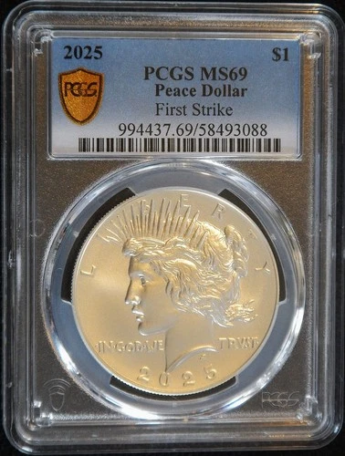 2025 PCGS MS69 Peace Dollar First Strike w/ ALL OGP ❓Under Graded❓(26-043)