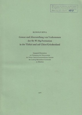 Genese und Altersstellung von Vorkommen der Sb-W-Hg-Formation in der Türkei und 
