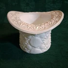 Vintage Fenton White Milk Glass Top Hat in Daisy & Button Pattern