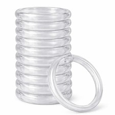 12 Plastic Shower Curtain Rings O Hooks Snap Lock Fits Standard Rod