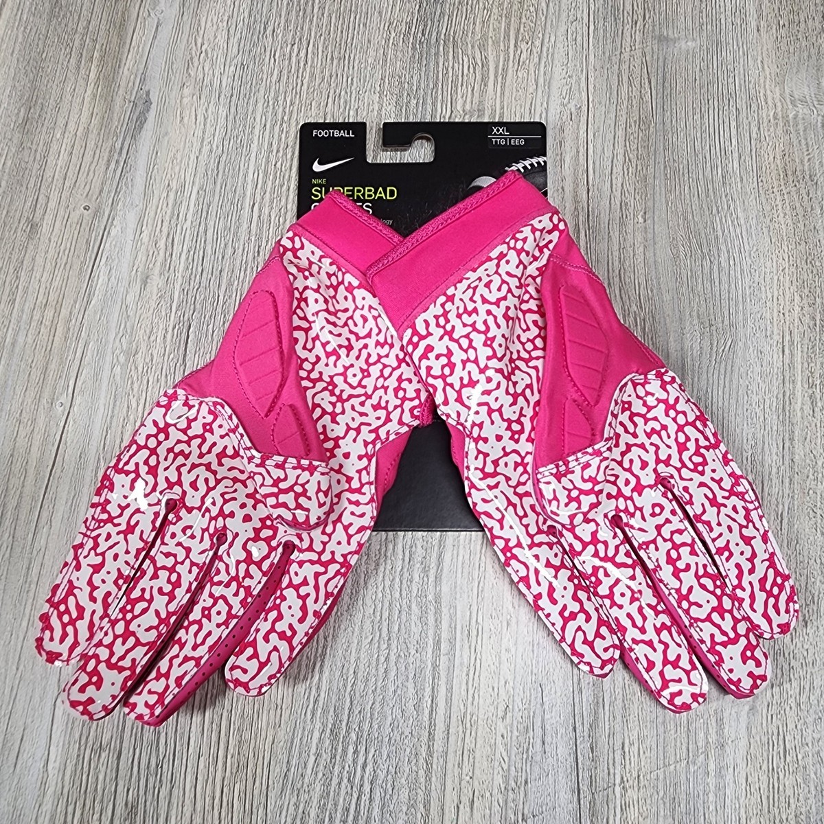 Nike Superbad 5.0 Football Reciever Gloves Pink Mens Size 2XL New