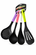 Image of chef Aid Nylon Slotted Turner Spatula Non Stick Flipper Kitchen Cooking new tool