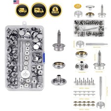 150 PCS Canvas Snap Kit Tool, Metal Screws Snaps Marine Grade 3/8" Socket Sta...
