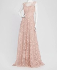 Rickie Freeman for Teri Jon Women's Pink Sleeveless Embroidered Floral Dress 10