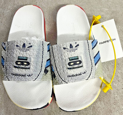 Adidas Raf Simons x Micro Adilette Slides Slippers SZ 4 -Trompe L'oeil - CASUAL