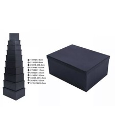 Set 10 Pezzi Scatole Box Per Regali Varie Misure Matrioska Colore Nero dfh