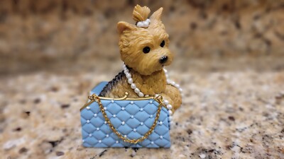 Simply Chien-el Diva Dog Yorkshire Terrier Hamilton Collection Figure Blue Pearl