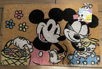 Disney Minnie and Mickey outdoor mat easy care durable 18 x 28 inch colorful  1